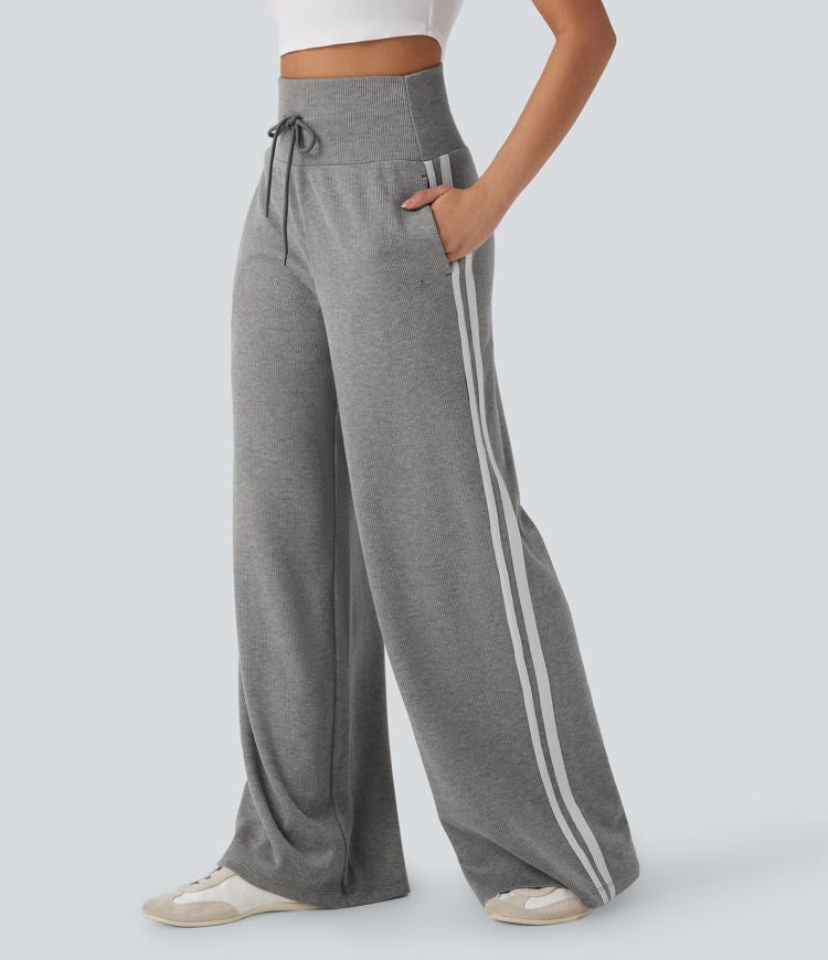 Elena – Pantalón de Pierna Ancha con Cintura Alta