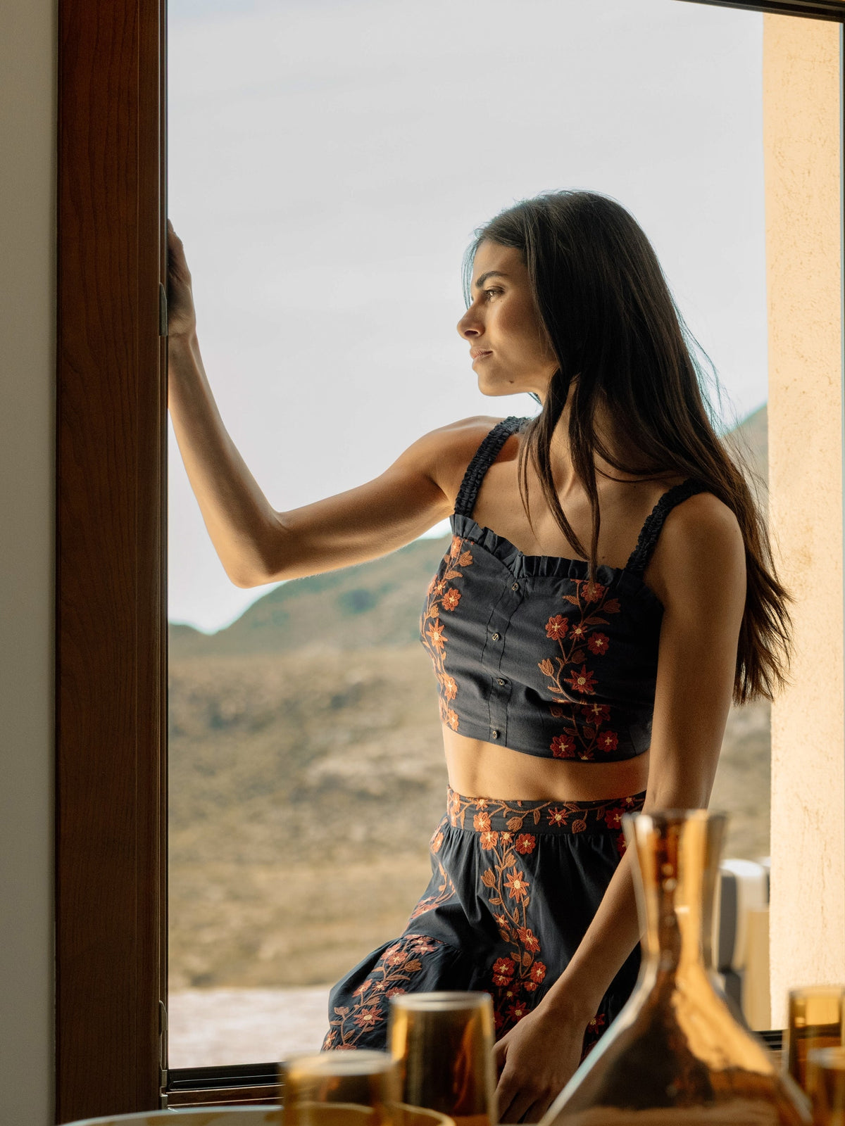 Lucía – Top de Algodón con Bordado Floral