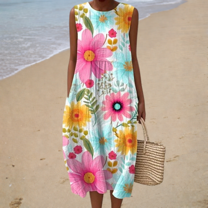 Camille – Vestido Midi Floral de Verano
