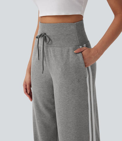 Elena – Pantalón de Pierna Ancha con Cintura Alta
