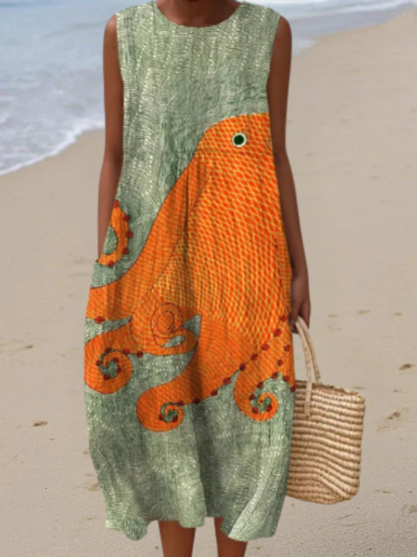 Marina – Vestido Midi Bohemio Oceanic