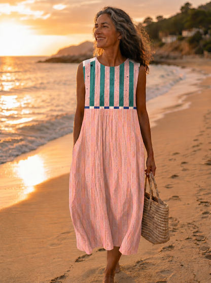 Elena – Vestido Midi de Cuadros con Detalle Corsé