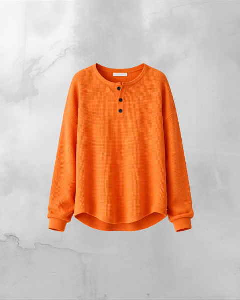 Elisa – Jersey de Punto Gofrado con Cuello Abotonado