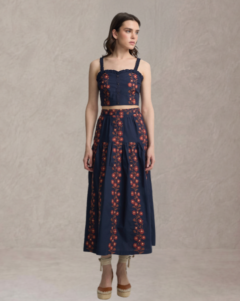 Lucía – Top de Algodón con Bordado Floral
