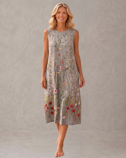 Elisa – Vestido Midi Gris