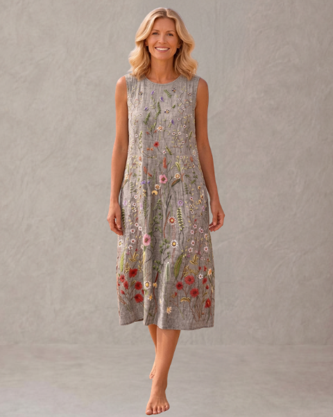 Elisa – Vestido Midi Gris
