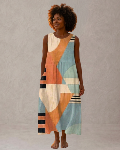 Carmen – Vestido Midi Geométrico