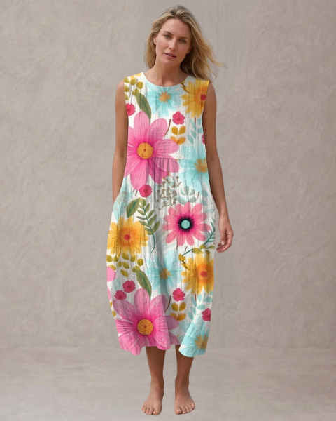 Camille – Vestido Midi Floral de Verano