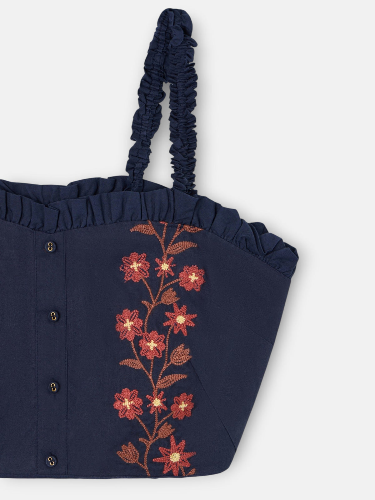 Lucía – Top de Algodón con Bordado Floral