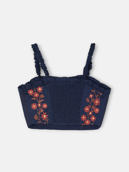 Lucía – Top de Algodón con Bordado Floral