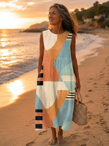 Carmen – Vestido Midi Geométrico